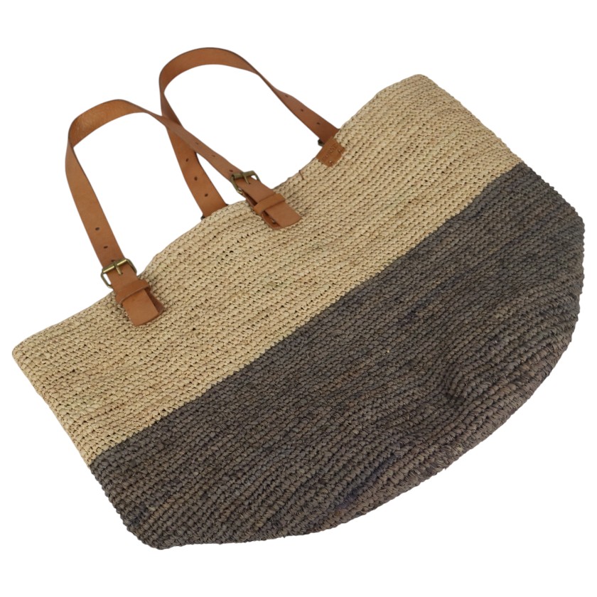 Bag Raffia Crochet Borne 2 Tone