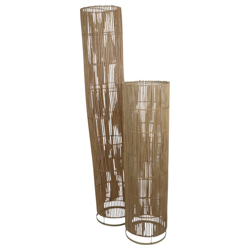RATTAN FLOORLAMP CYLINDER