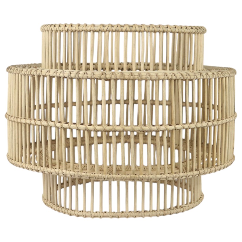 RATTAN THICK LAMPSHADE 3-TIERED NATURAL