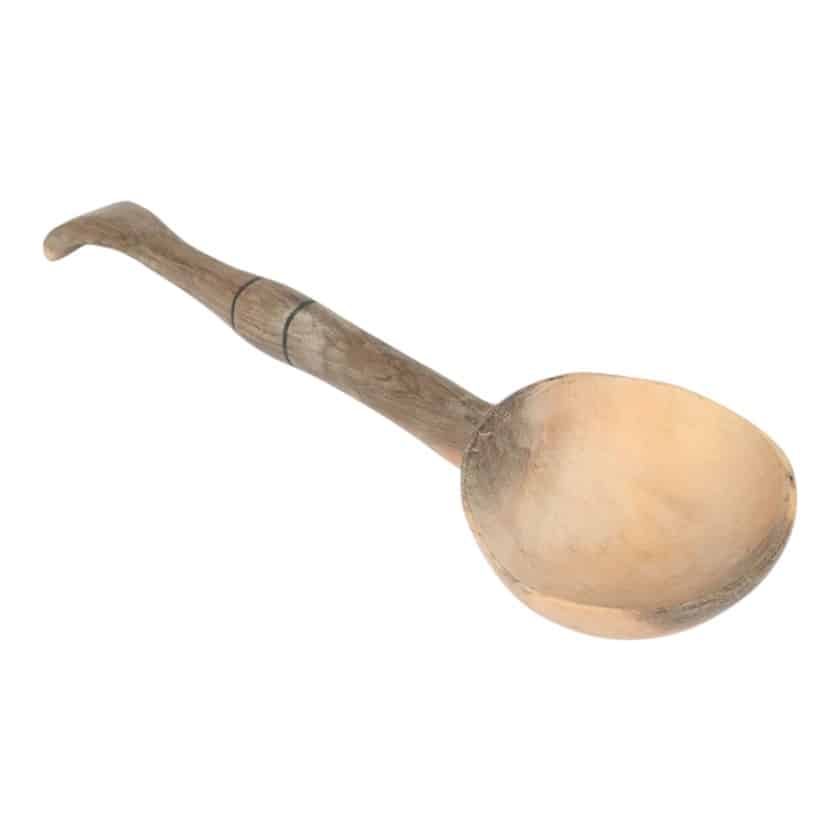 WOOD SPOONS DIPPER WITH HORN STRIPE