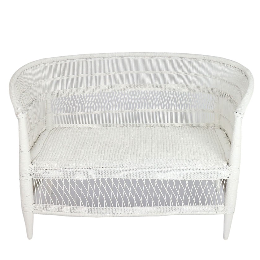 Wood Bench 2-Seater Malawi White | Stylish & Durable Seating