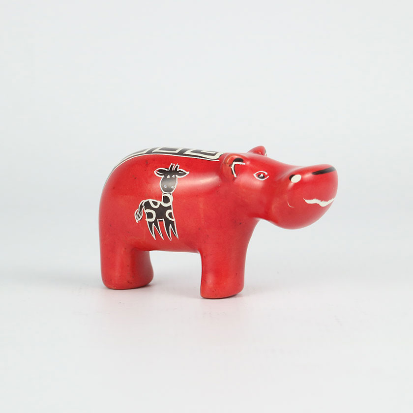 KISSI ANIMAL 4" HIPPO RED ANIMAL