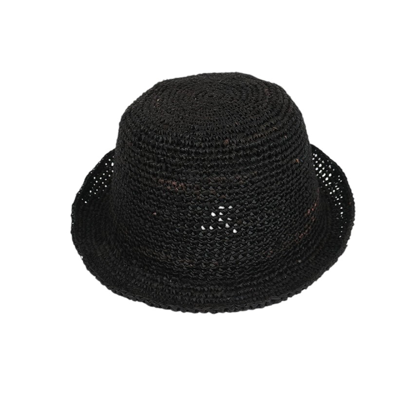 RAFFIA HATS CHAPLIN BLACK