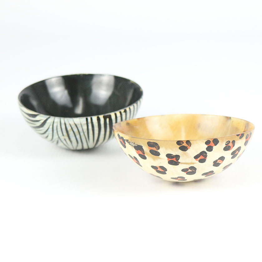 HORN BOWL DECORATED