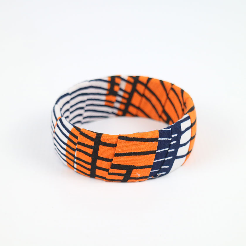 BRACELET WAX PRINT ORANGE SMALL