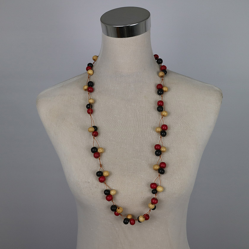 NECKLACE SONO RED, NATURAL, BLACK CLUSTER