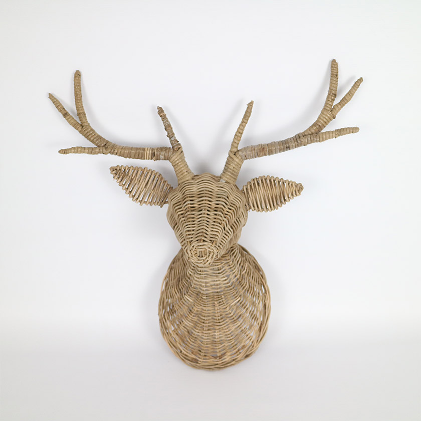 RATTAN THICK DEER HEAD GREY