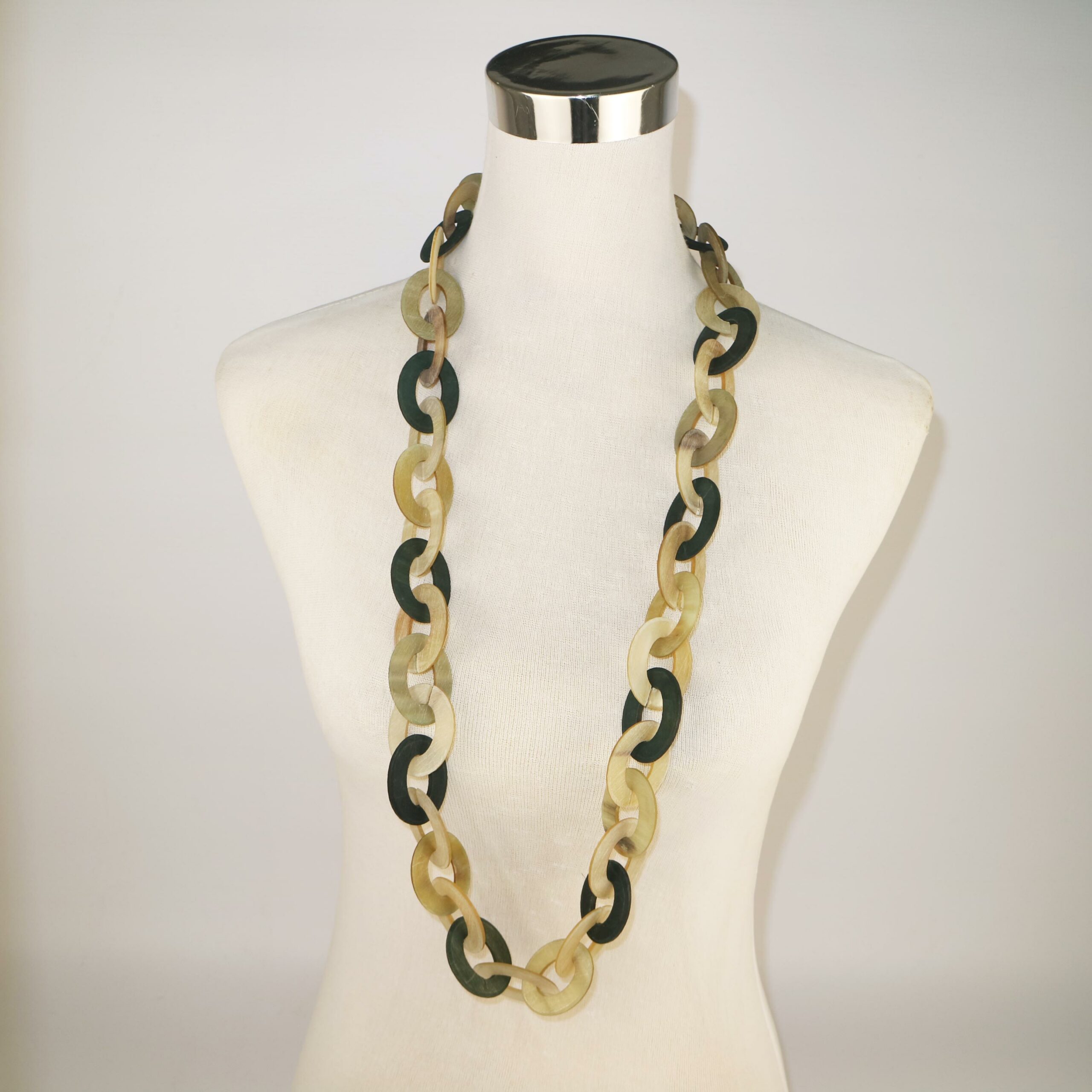 NECKLACE HORN KHAKI & NATURAL LINKS