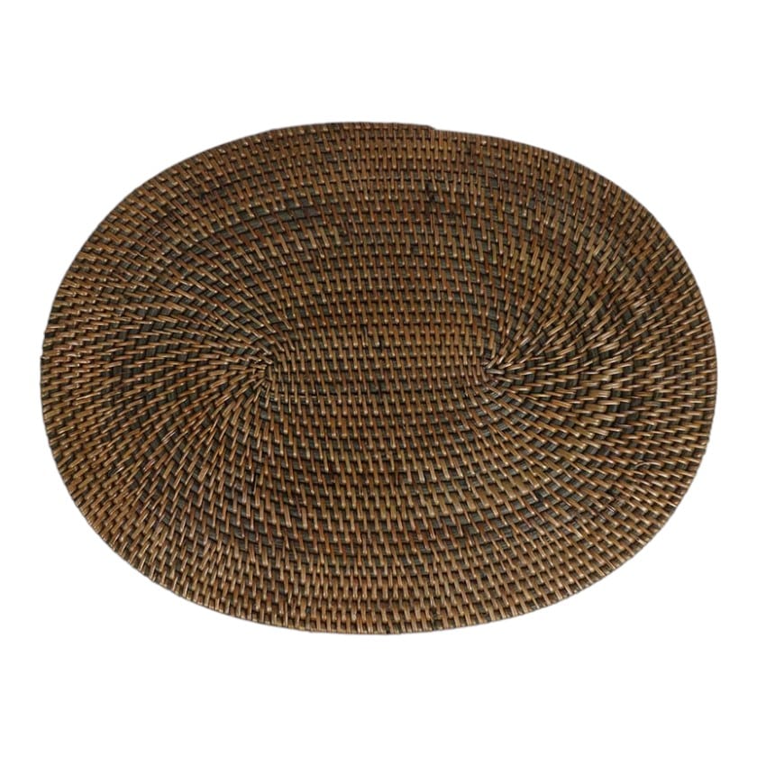 RATTAN PLACEMAT OVAL DARK