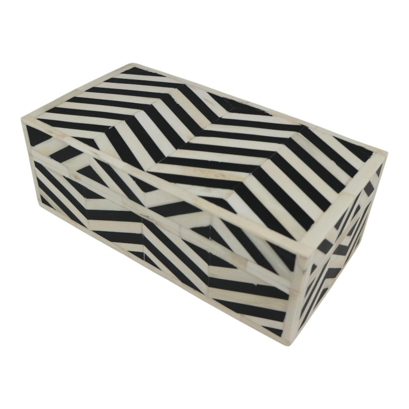 BONE BOX CHEVRON BLACK & WHITE