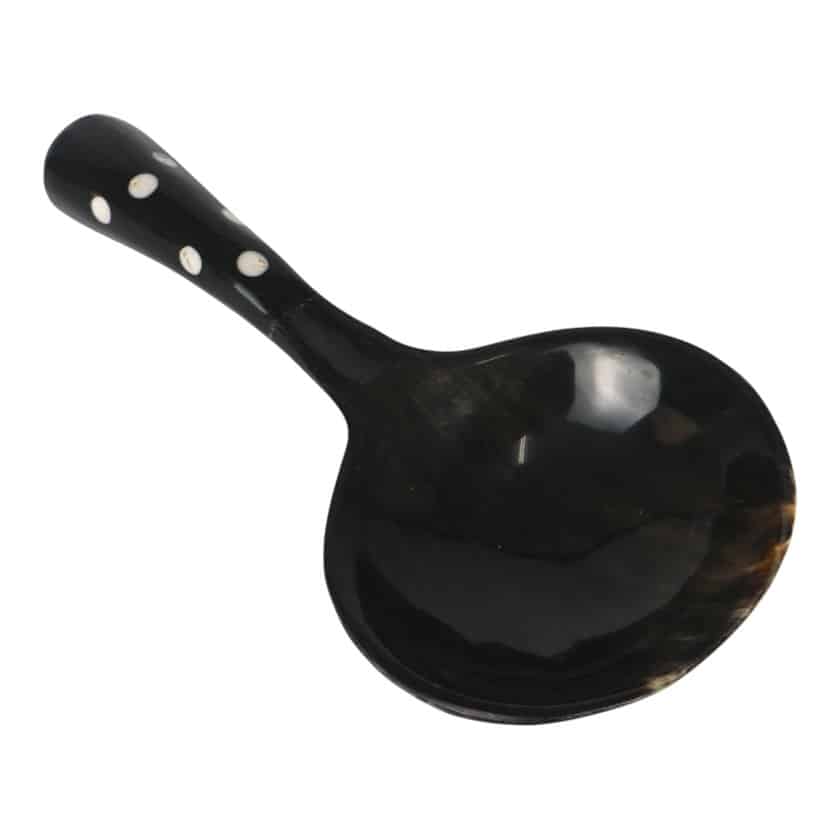 HORN SPOONS RICE THICK BONE INLAY DOT