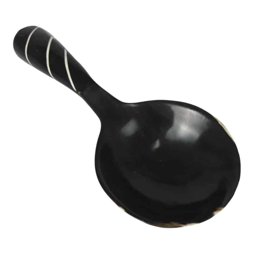 HORN SPOONS RICE THICK BONE INLAY ZEBRA
