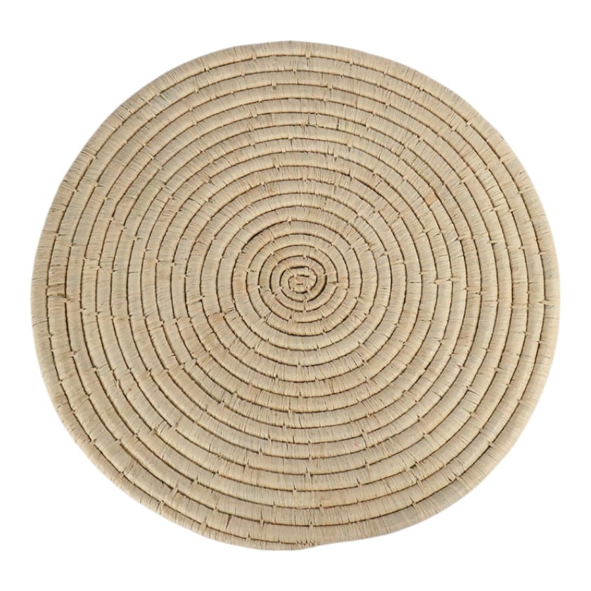 RAFFIA PLACEMATS ROUND 30CM NATURAL