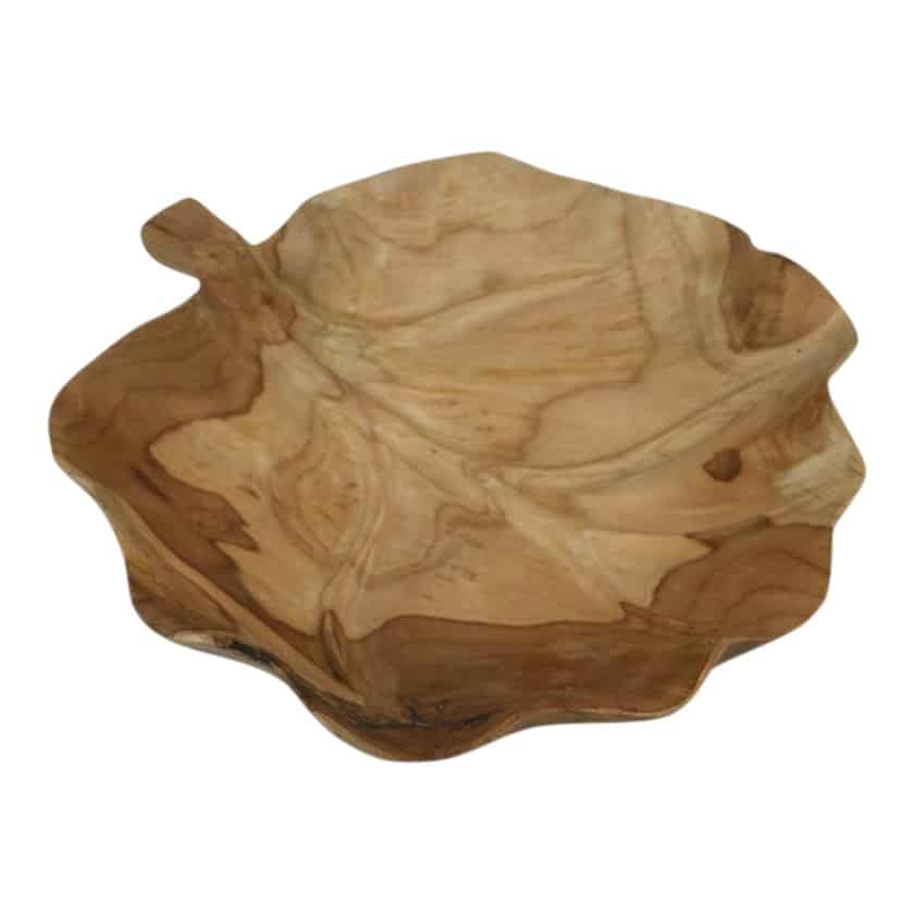 TEAK VINE LEAF BOWL