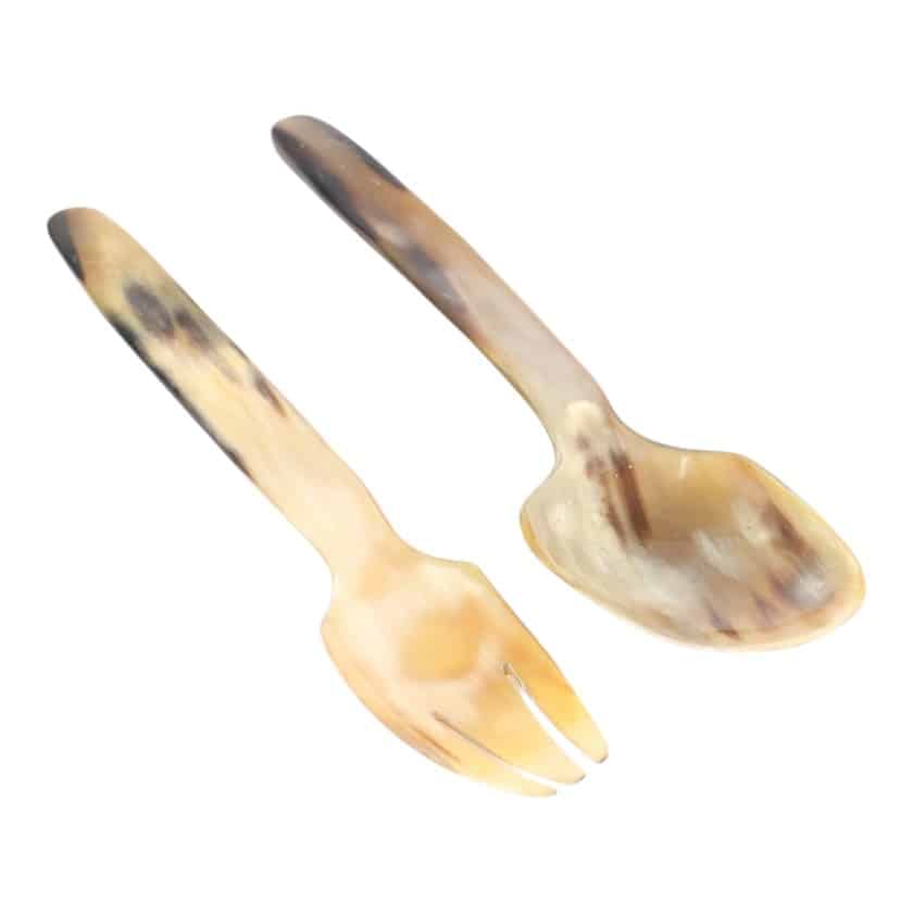 HORN SALAD SERVERS 10" WHITE