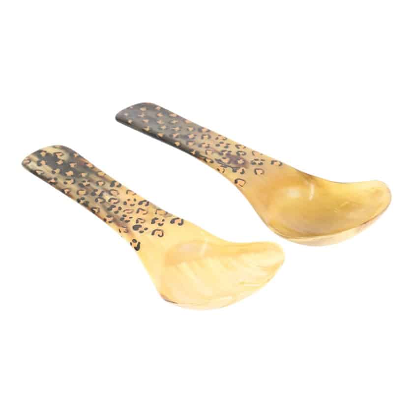 HORN SALAD SERVERS 10" DECORATED