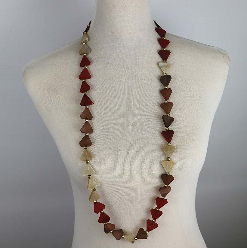 NECKLACE HORN HONEY RED & BARK