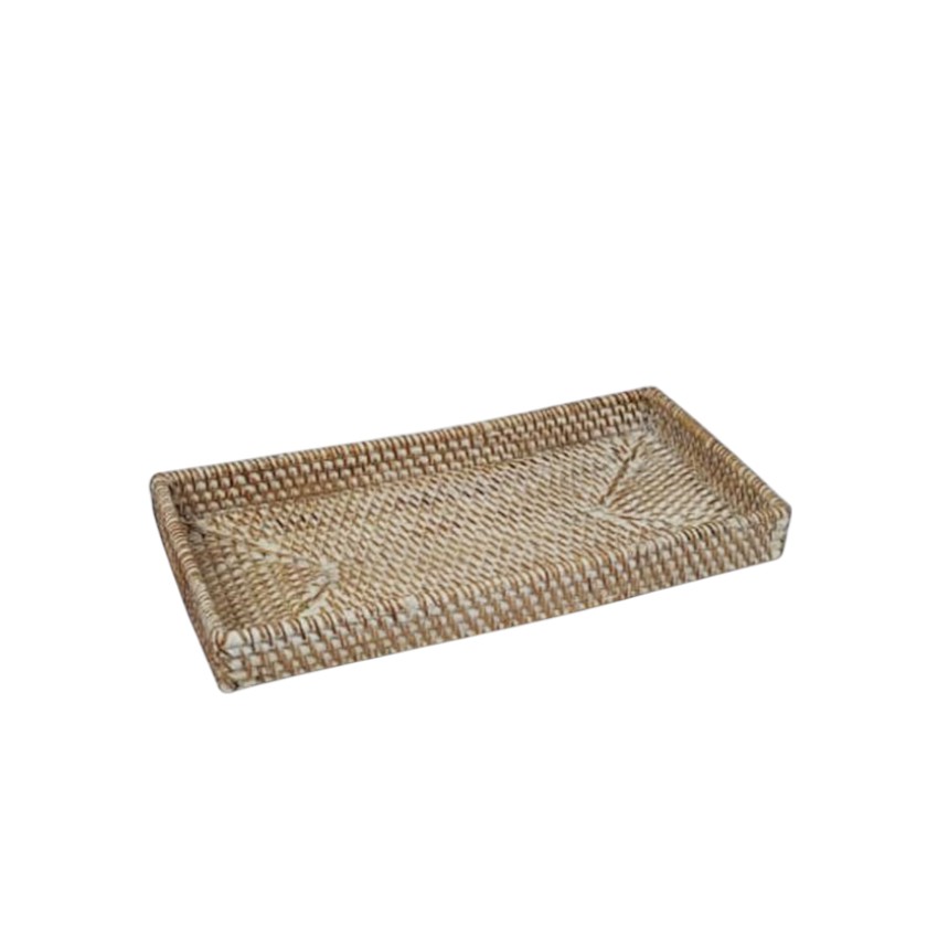 RATTAN VANITY TRAY WHITEWASH NEW