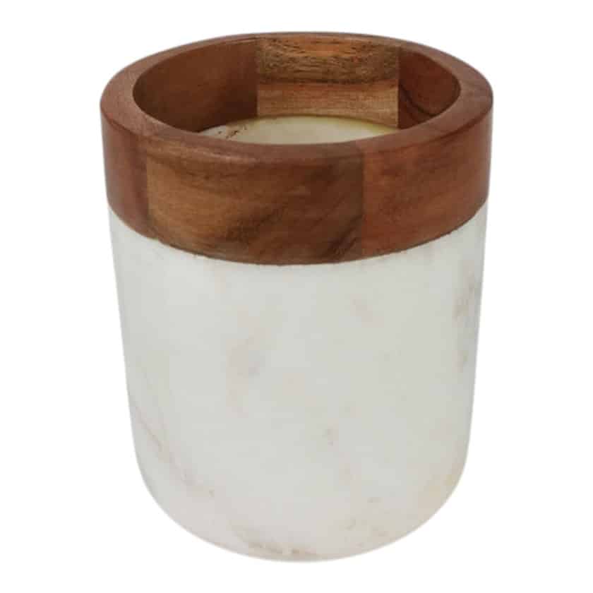 MARBLE WINE HOLDER WITH WOOD TRIM