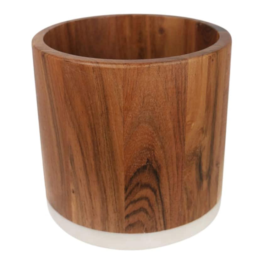 MARBLE & WOOD CUTLERY HOLDER