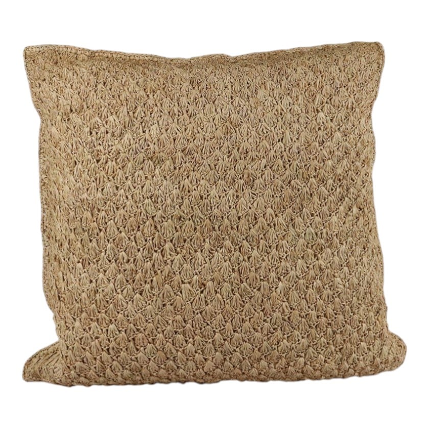 CUSHION RAFFIA CROCHET WITH INNER PINEAPPLE DESIGN