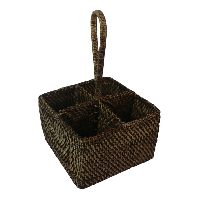 RATTAN CONDIMENT HOLDER ANTIQUE
