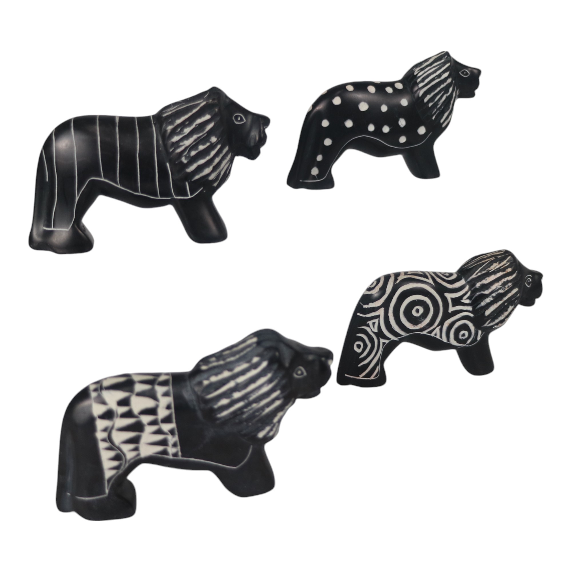 KISSI ANIMAL 4" LION BLACK ASSORTED