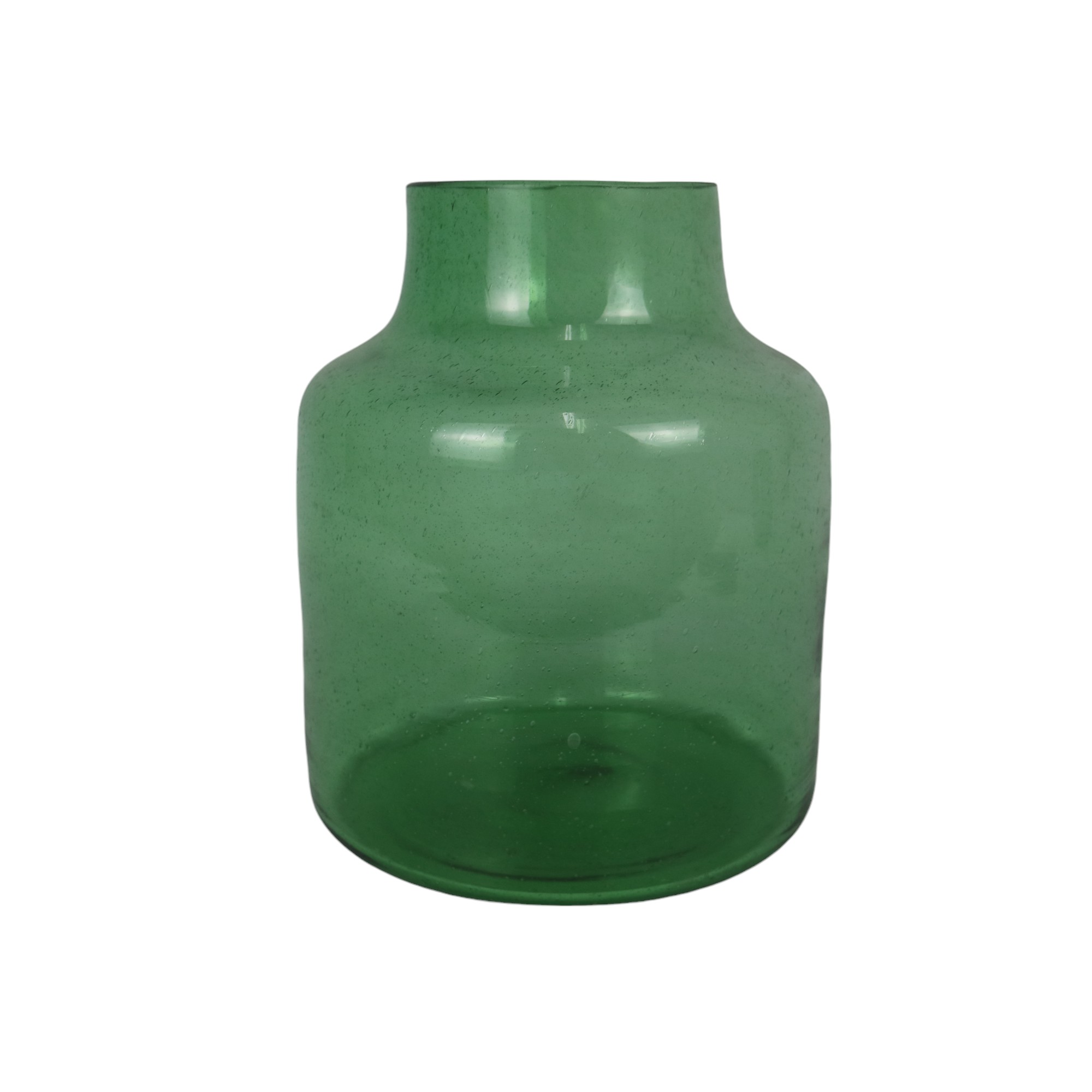 GLASS MILK VASE GREEN