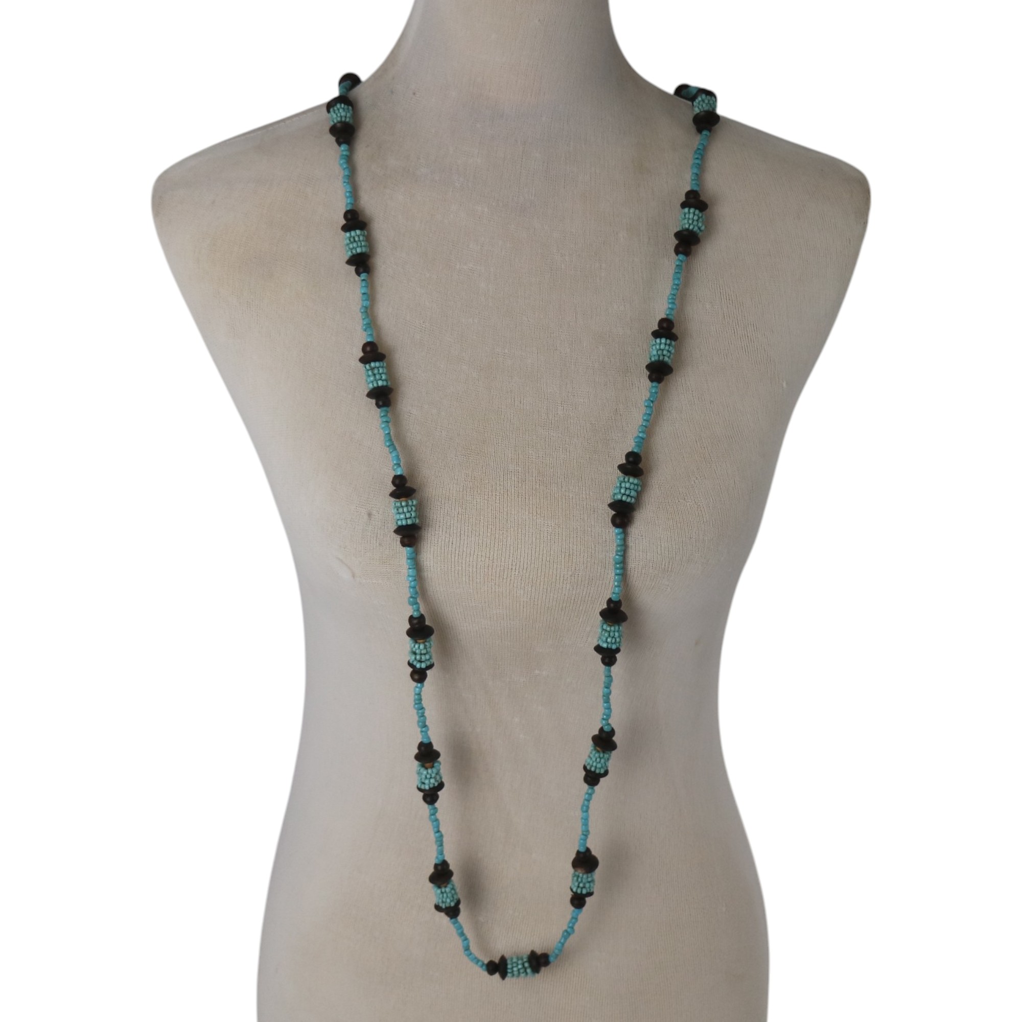 NECKLACE SPINDLE BLUE BEAD