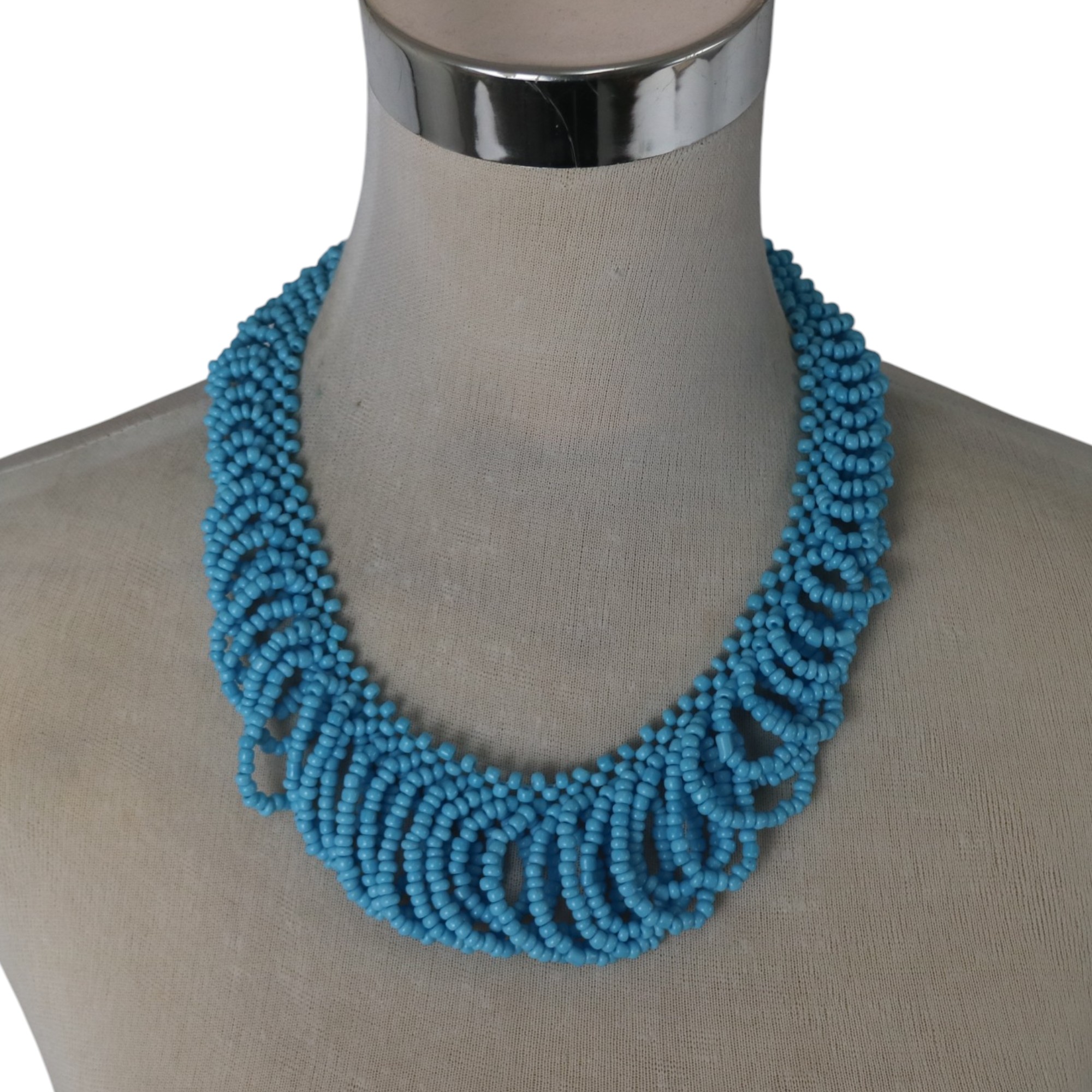 NECKLACE MULTI LOOP TURQ