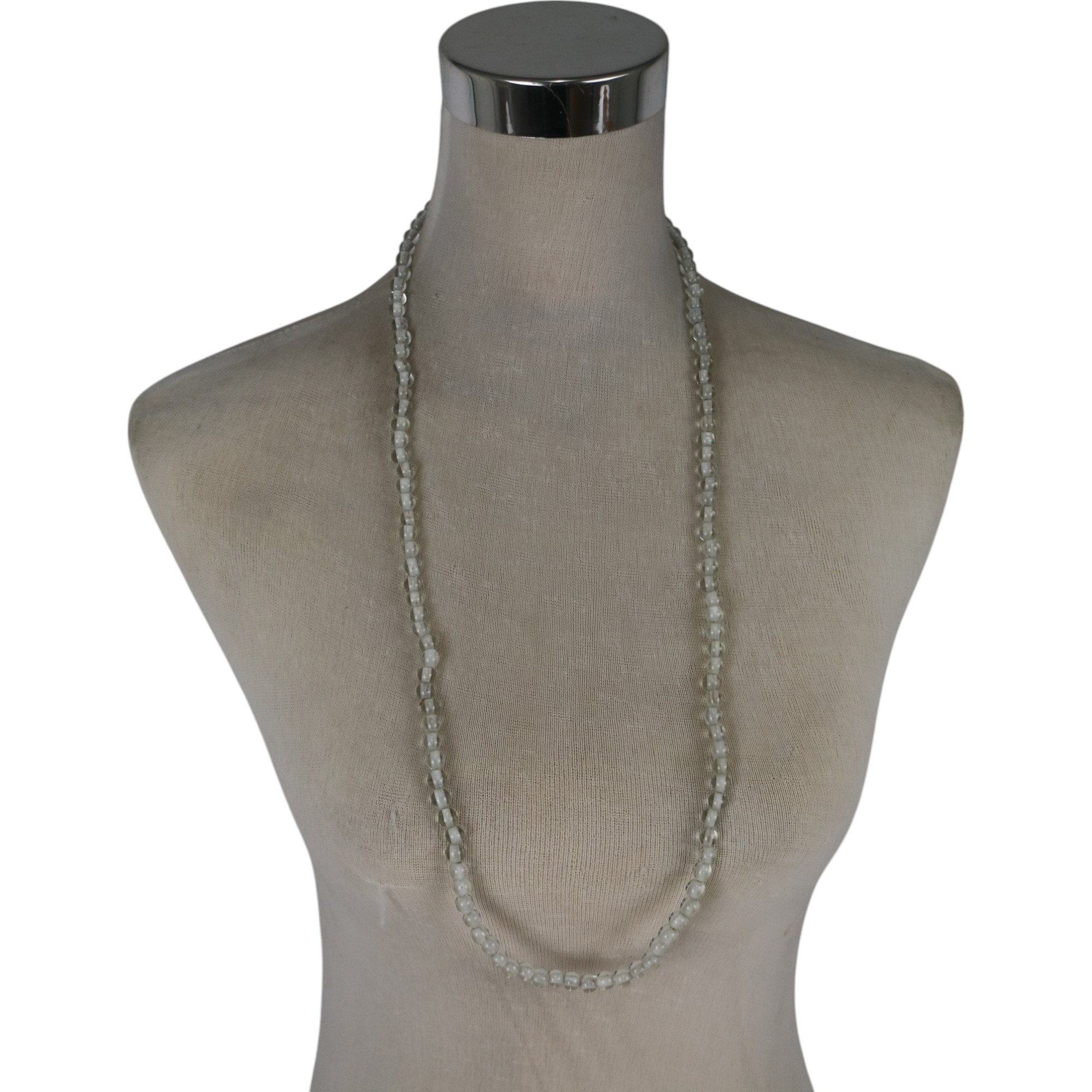 NECKLACE GLASS WHITE TRANSPARENT