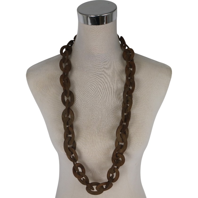 NECKLACE HORN PEBBLE RUST