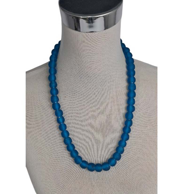 NECKLACE GLASS BALL TURQ