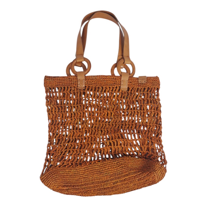 BAG RAFFIA CROCHET BORNE OCRE