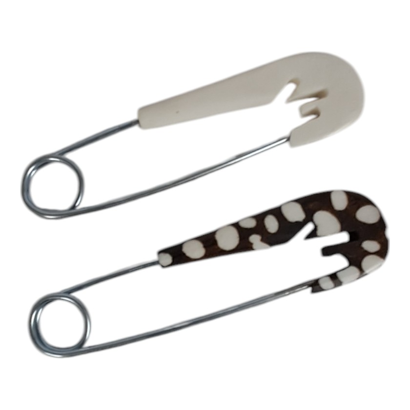 BONE SAFETY PINS ASSORTED