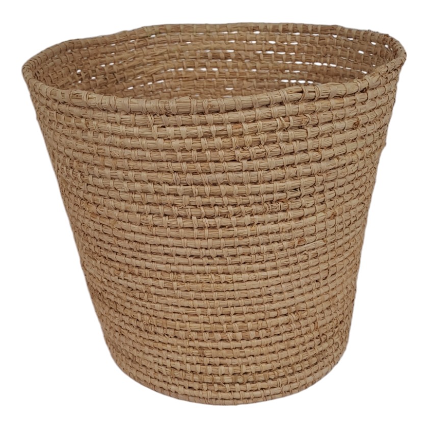RAFFIA WASTEPAPER BASKET NATURAL