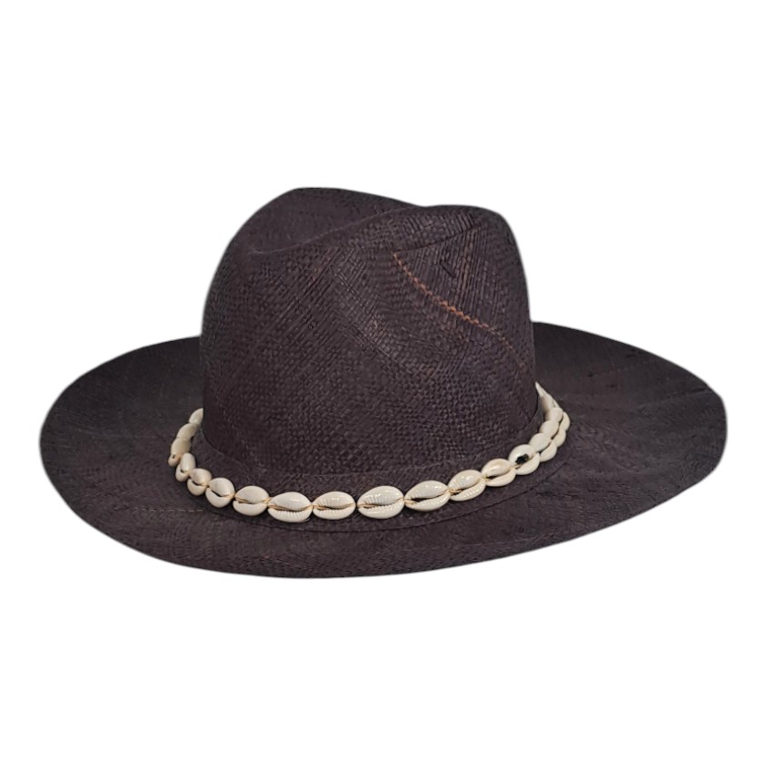 RAFFIA HATS MENS WITH COWREY CHOCOLATE