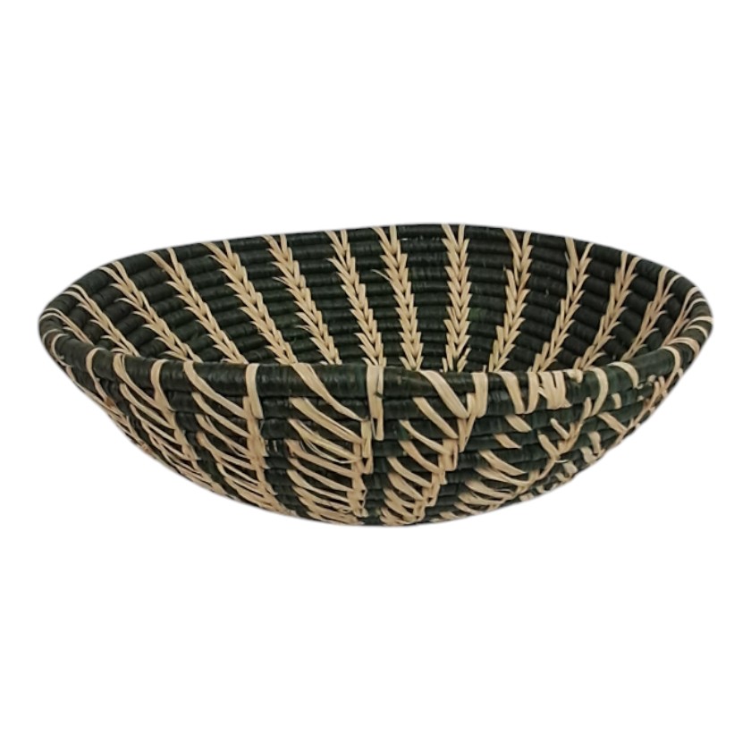 RAFFIA STITCHED BASKETS KHAKI LARGE