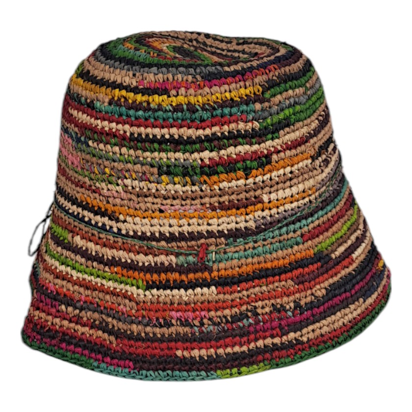 RAFFIA HATS CROCHET SMALL MULTICOLOUR