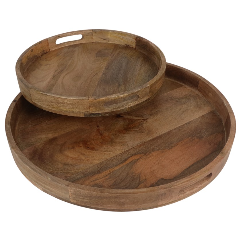 WOOD ROUND TRAY
