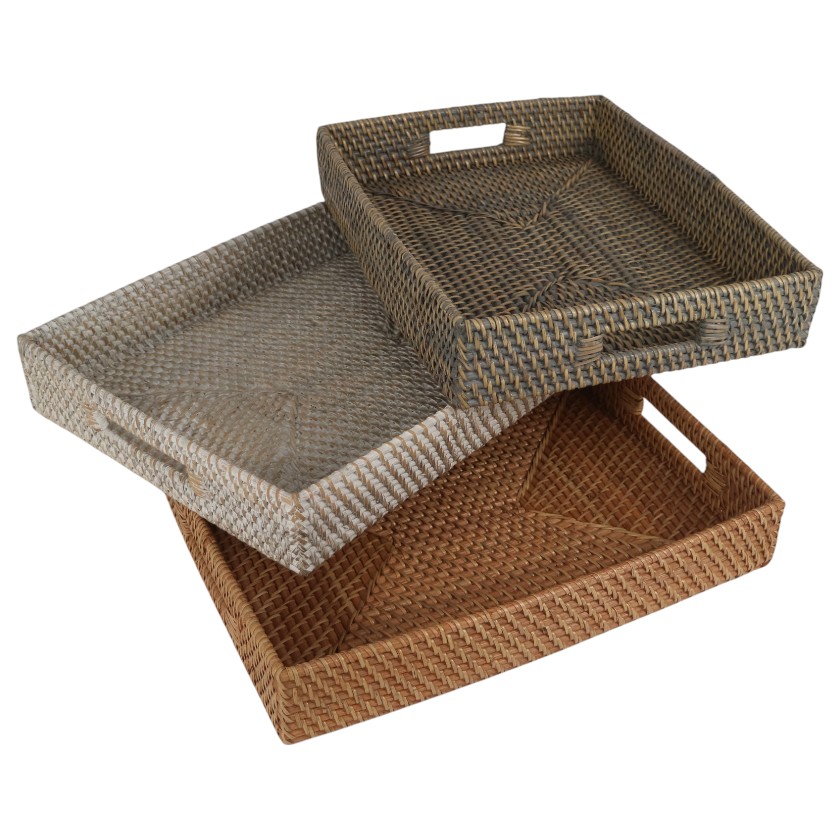 RATTAN RECTANGULAR TRAY NEW
