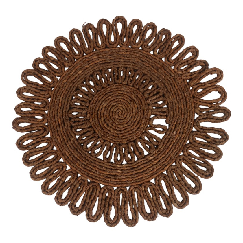RAFFIA PLACEMATS FLOWER CINNAMON