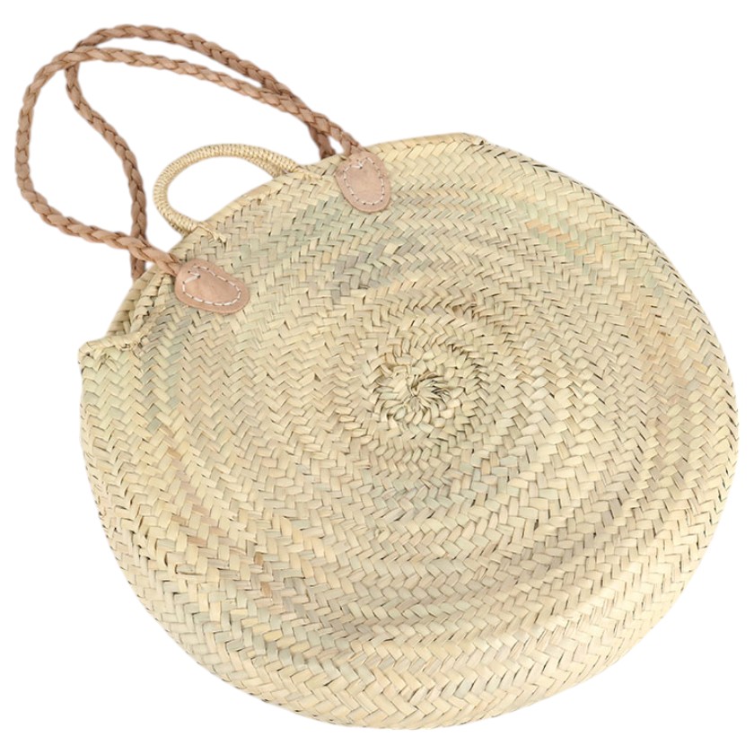 Bag Palm Round With Leather Twisted Handle